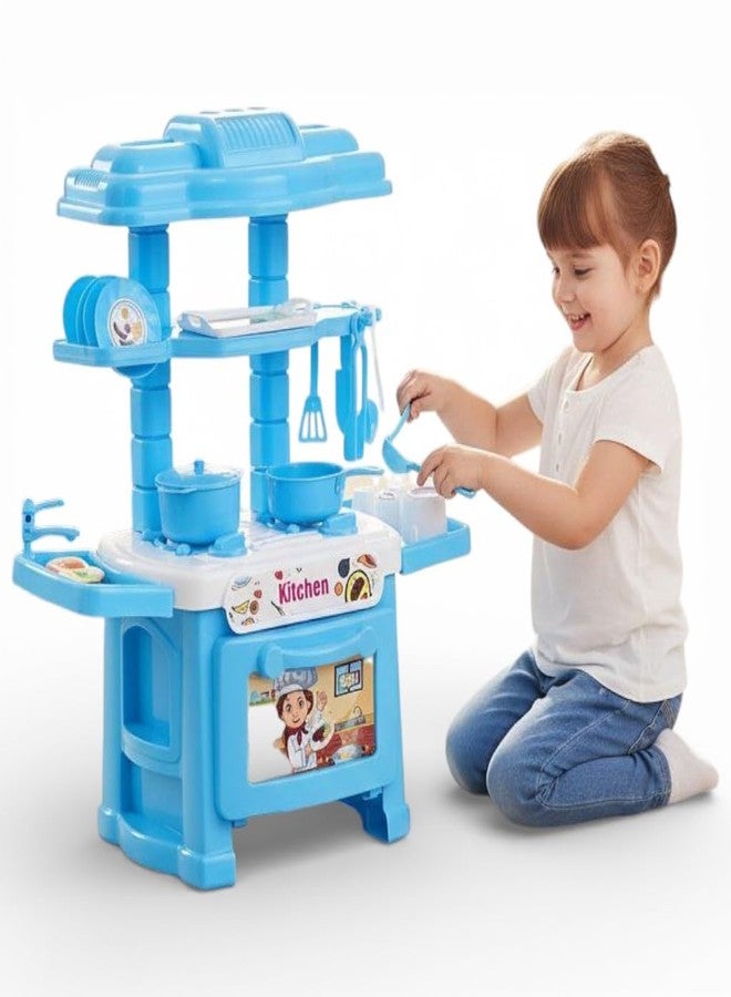 SARASI Kids Kitchen Play Set Toy, Pretend Cooking & Role Play Kitchen for Kids (32 Pcs) - Image 1